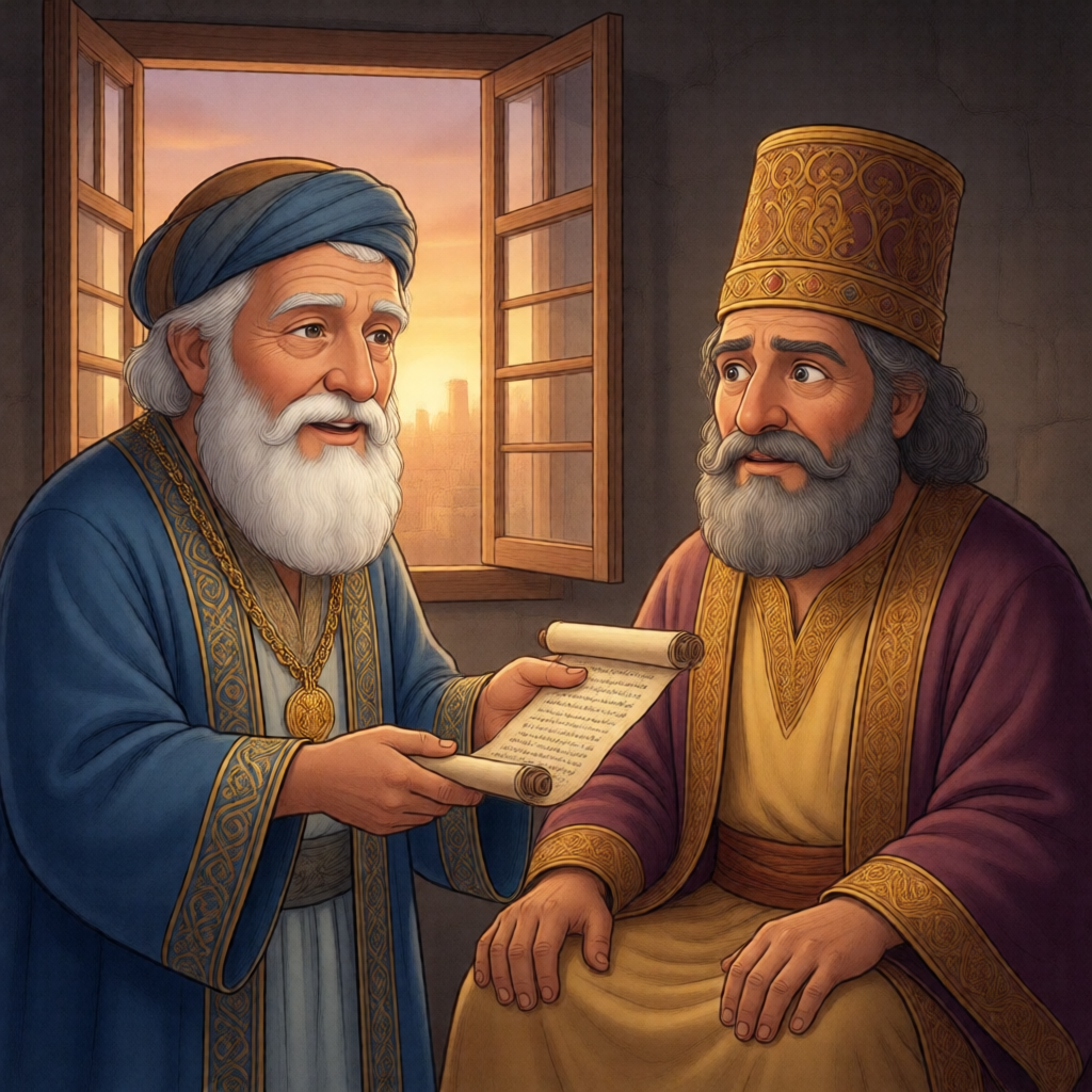Daniel and the Lions' Den: Daniel did his job so well that he stood out from everybody else. The book says he had an excellent spirit in him, which is a lovely 