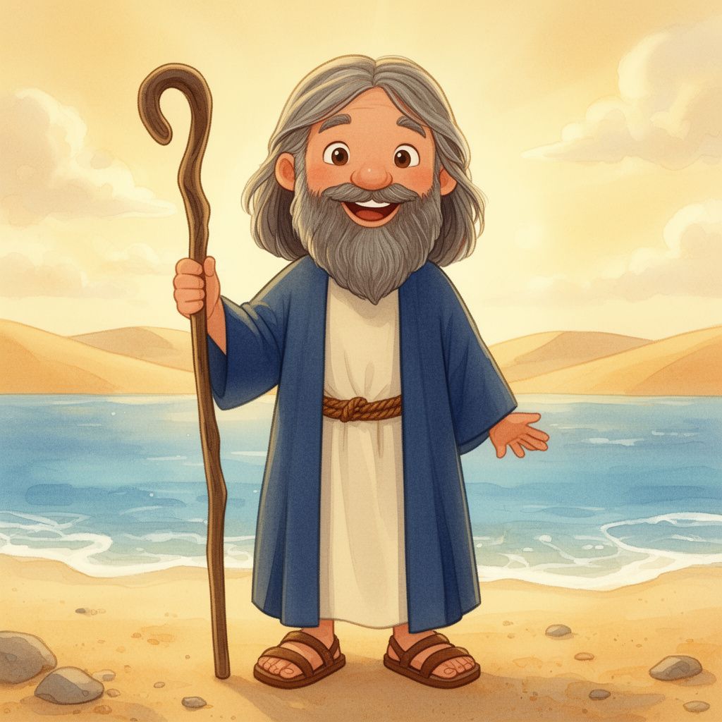 Moses and the Red Sea: Here is the sea. Uh-oh! Pharaoh's chariots are coming. The people are afraid. Moses says, “Do not be afraid.” God will fight for them!