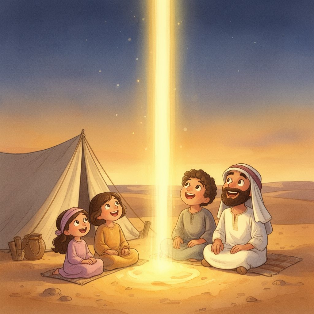 Moses and the Red Sea: Now the cloud moves behind them. It stands between God's people and the chariots. The chariots cannot come near. All night long!
