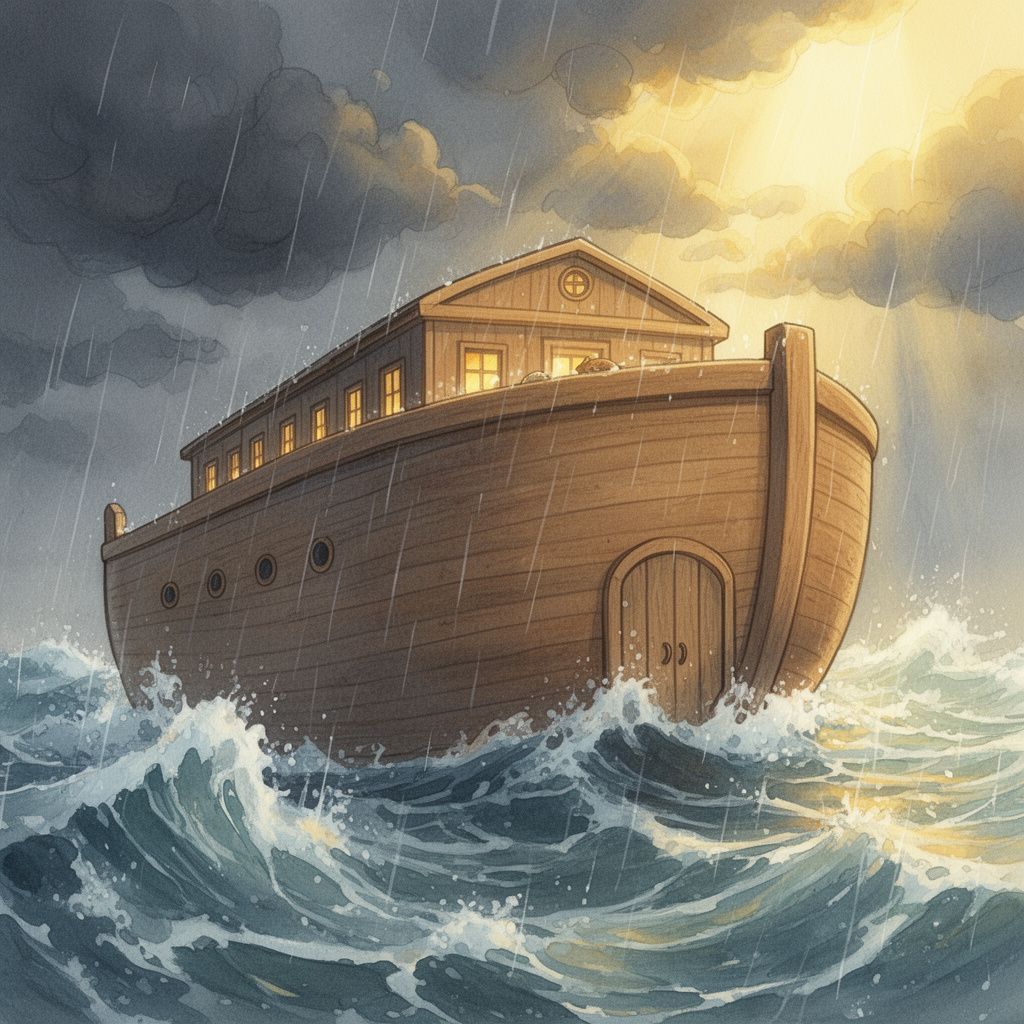 Noah's Ark: Here comes one of the most tender details in the whole account: “Then the LORD shut him in.” Noah did not close the door himself. God did, and the s